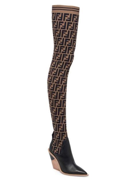 fendi ankle boots size 5|fendi thigh high sock boots.